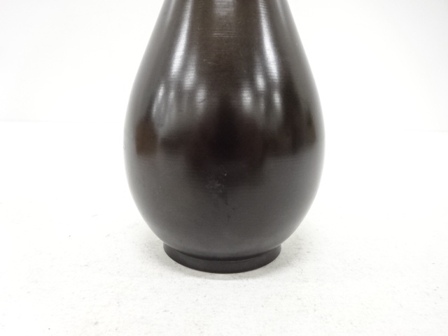  一ノ瀬宗辰造　唐銅　鶴首花入